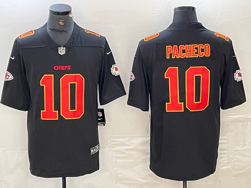 Men's Kansas City Chiefs Isiah Pacheco #10 Black Jersey